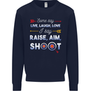 Raise Aim Shoot Funny Archery Archer Mens Sweatshirt Jumper Navy Blue