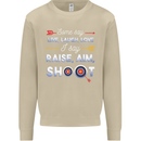 Raise Aim Shoot Funny Archery Archer Mens Sweatshirt Jumper Sand