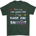 Raise Aim Shoot Funny Archery Archer Mens T-Shirt Cotton Gildan Forest Green