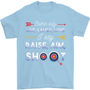 Raise Aim Shoot Funny Archery Archer Mens T-Shirt Cotton Gildan Light Blue
