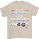 Raise Aim Shoot Funny Archery Archer Mens T-Shirt Cotton Gildan Sand