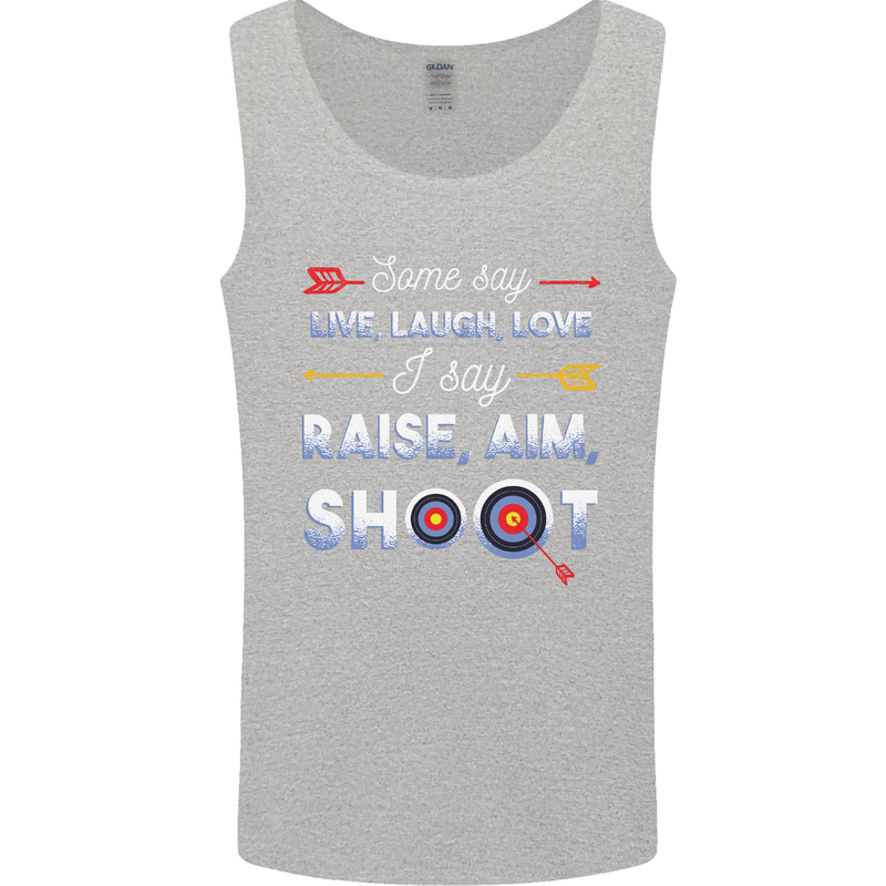 Raise Aim Shoot Funny Archery Archer Mens Vest Tank Top Sports Grey