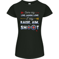Raise Aim Shoot Funny Archery Archer Womens Petite Cut T-Shirt Black