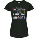 Raise Aim Shoot Funny Archery Archer Womens Petite Cut T-Shirt Black