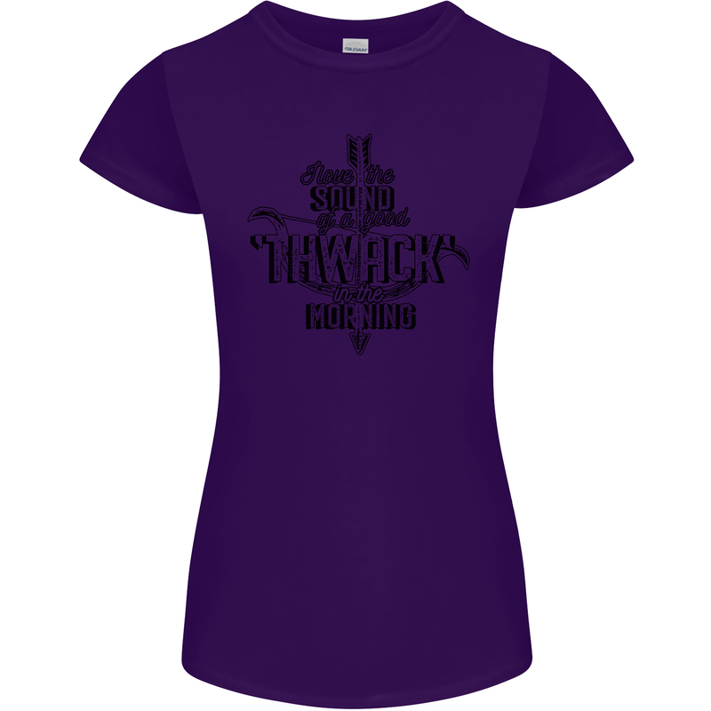 Raise Aim Shoot Funny Archery Archer Womens Petite Cut T-Shirt Purple