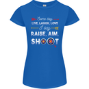 Raise Aim Shoot Funny Archery Archer Womens Petite Cut T-Shirt Royal Blue
