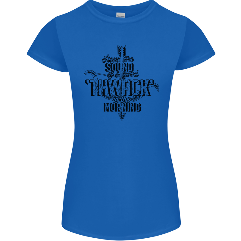 Raise Aim Shoot Funny Archery Archer Womens Petite Cut T-Shirt Royal Blue
