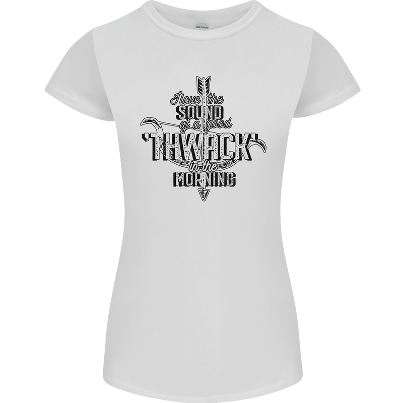 Raise Aim Shoot Funny Archery Archer Womens Petite Cut T-Shirt White