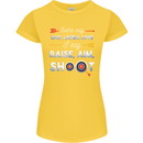 Raise Aim Shoot Funny Archery Archer Womens Petite Cut T-Shirt Yellow