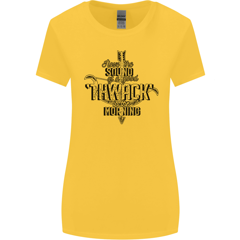 Raise Aim Shoot Funny Archery Archer Womens Wider Cut T-Shirt Yellow