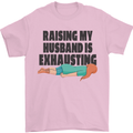 Raising My Husband Is Exhausting Mens T-Shirt Cotton Gildan Light Pink