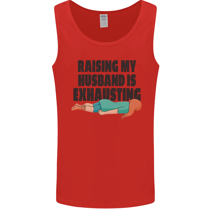 Raising My Husband Is Exhausting Mens Vest Tank Top Red