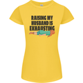 Raising My Husband Is Exhausting Womens Petite Cut T-Shirt Yellow