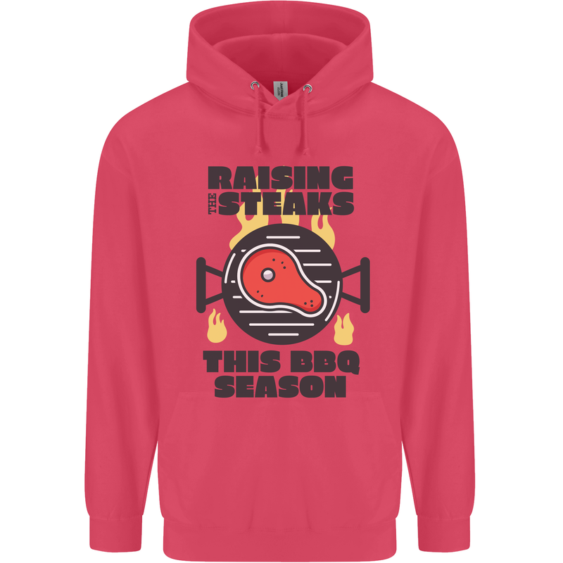 Raising the Steaks Funny BBQ Grill Childrens Kids Hoodie Heliconia