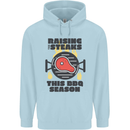 Raising the Steaks Funny BBQ Grill Childrens Kids Hoodie Light Blue