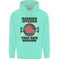 Raising the Steaks Funny BBQ Grill Childrens Kids Hoodie Peppermint