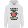 Raising the Steaks Funny BBQ Grill Childrens Kids Hoodie White