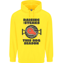 Raising the Steaks Funny BBQ Grill Childrens Kids Hoodie Yellow