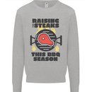 Raising the Steaks Funny BBQ Grill Kids Sweatshirt Jumper Sports Grey