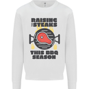 Raising the Steaks Funny BBQ Grill Kids Sweatshirt Jumper White