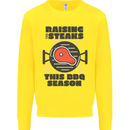 Raising the Steaks Funny BBQ Grill Kids Sweatshirt Jumper Yellow