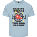 Raising the Steaks Funny BBQ Grill Kids T-Shirt Childrens Light Blue