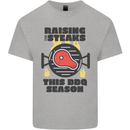 Raising the Steaks Funny BBQ Grill Kids T-Shirt Childrens Sports Grey