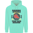 Raising the Steaks Funny BBQ Grill Mens 80% Cotton Hoodie Peppermint
