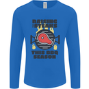 Raising the Steaks Funny BBQ Grill Mens Long Sleeve T-Shirt Royal Blue