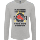 Raising the Steaks Funny BBQ Grill Mens Long Sleeve T-Shirt Sports Grey