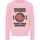 Raising the Steaks Funny BBQ Grill Mens Sweatshirt Jumper Light Pink