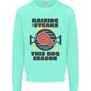 Raising the Steaks Funny BBQ Grill Mens Sweatshirt Jumper Peppermint