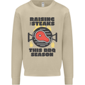 Raising the Steaks Funny BBQ Grill Mens Sweatshirt Jumper Sand