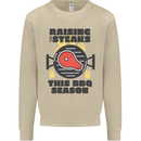 Raising the Steaks Funny BBQ Grill Mens Sweatshirt Jumper Sand