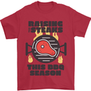 Raising the Steaks Funny BBQ Grill Mens T-Shirt 100% Cotton Red