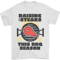 Raising the Steaks Funny BBQ Grill Mens T-Shirt 100% Cotton White