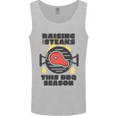Raising the Steaks Funny BBQ Grill Mens Vest Tank Top Sports Grey
