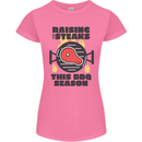 Raising the Steaks Funny BBQ Grill Womens Petite Cut T-Shirt Azalea