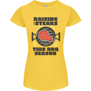 Raising the Steaks Funny BBQ Grill Womens Petite Cut T-Shirt Yellow
