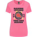Raising the Steaks Funny BBQ Grill Womens Wider Cut T-Shirt Azalea