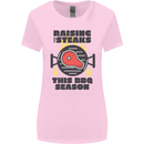 Raising the Steaks Funny BBQ Grill Womens Wider Cut T-Shirt Light Pink