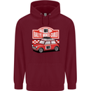 Rallye Monte Carlo Mini Rally Car Childrens Kids Hoodie Maroon