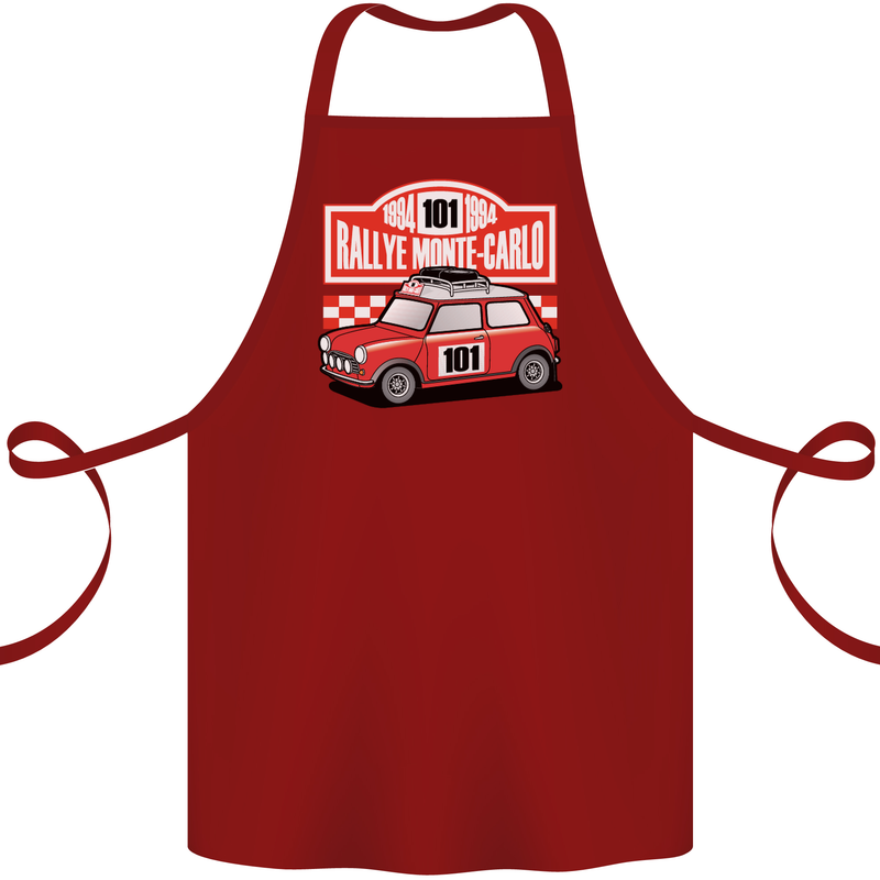 Rallye Monte Carlo Mini Rally Car Cotton Apron 100% Organic Maroon