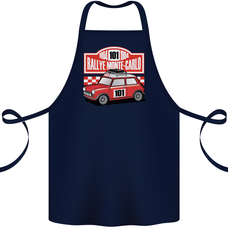 Rallye Monte Carlo Mini Rally Car Cotton Apron 100% Organic Navy Blue