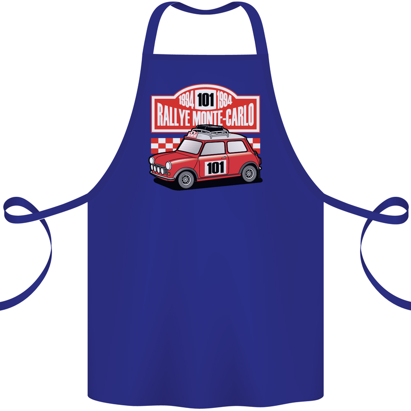 Rallye Monte Carlo Mini Rally Car Cotton Apron 100% Organic Royal Blue