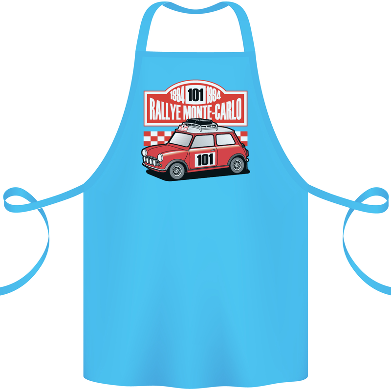 Rallye Monte Carlo Mini Rally Car Cotton Apron 100% Organic Turquoise