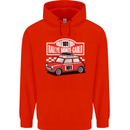 Rallye Monte Carlo Mini Rally Car Mens 80% Cotton Hoodie Bright Red