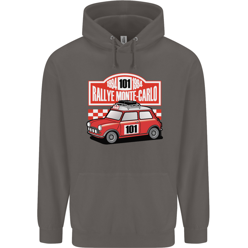 Rallye Monte Carlo Mini Rally Car Mens 80% Cotton Hoodie Charcoal