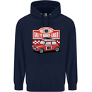 Rallye Monte Carlo Mini Rally Car Mens 80% Cotton Hoodie Navy Blue
