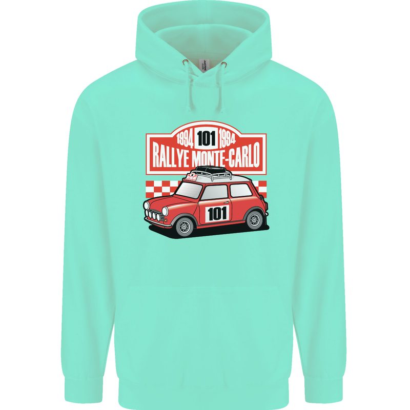 Rallye Monte Carlo Mini Rally Car Mens 80% Cotton Hoodie Peppermint
